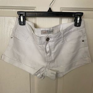 Guess white denim shorts